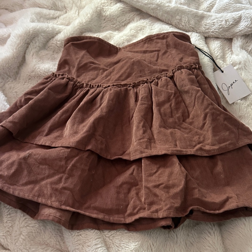 Japna Chocolate Brown Mini Skirt